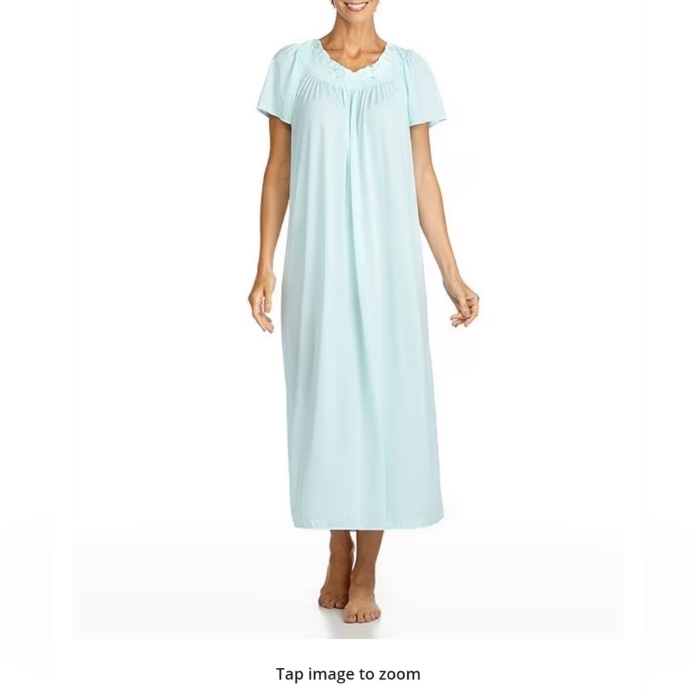 Miss Elaine nightgown, 2X, Seafoam
